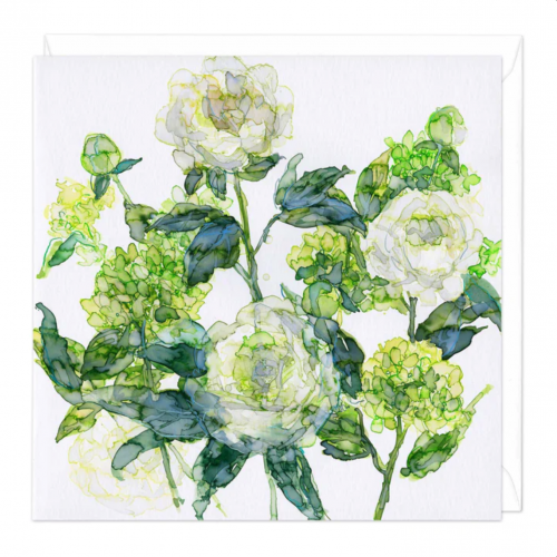 Hydrangeas and White Peonies Greeting Card